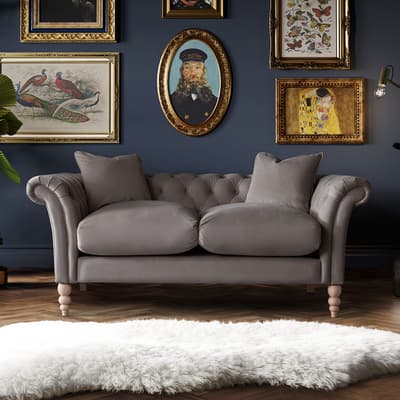The Mayfair Medium Sofa, Velvet Mushroom