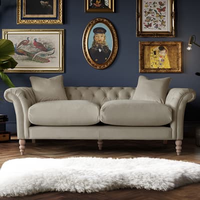 The Mayfair Large Sofa, Velvet Putty