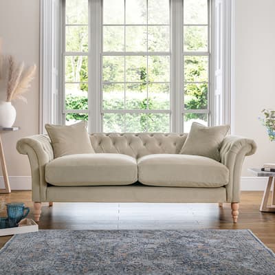 The Mayfair Large Sofa, Velvet Putty