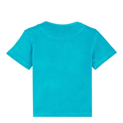 Blue Cotton Blend T-Shirt