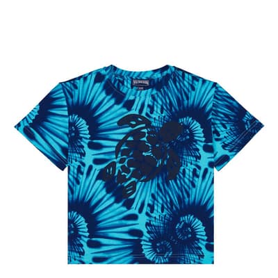 Navy/Blue Tie-Dye Cotton T-Shirt