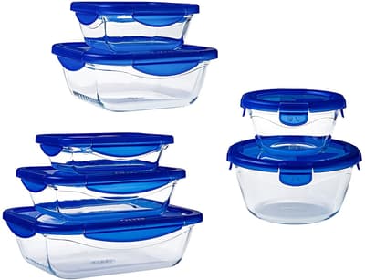 Set of 7  Cook & Go Glass Food Containers