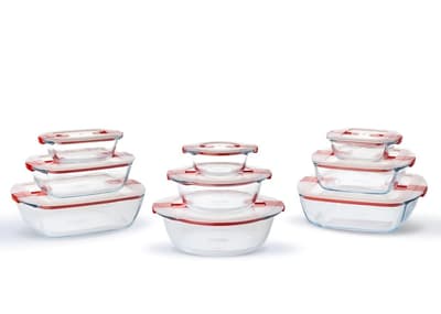 Set of 9 Cook & Heat Food Containers with Airtight Lids