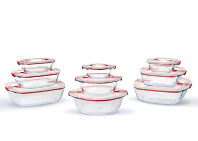 Set of 9 Cook & Heat Food Containers with Airtight Lids