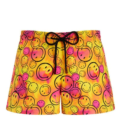Yellow/Pink Grafitti Style Swim Shorts