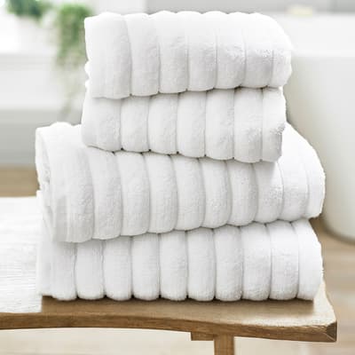 Ribbleton Pair of Hand Towels, White