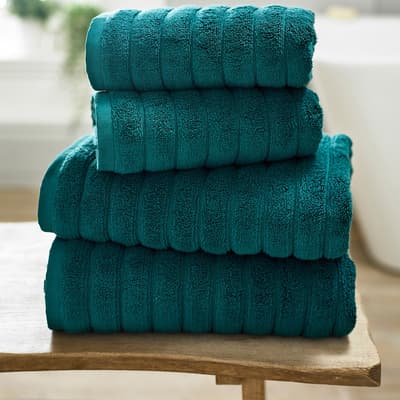 Ribbleton Pair of Hand Towels, Dark Green