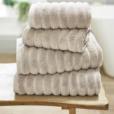 Ribbleton Pair of Hand Towels, Stone