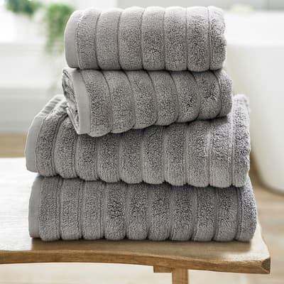 Ribbleton Pair of Hand Towels, Dove Grey