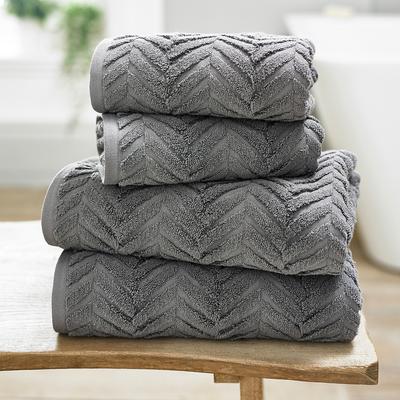 Catalonia Pair of Hand Towels, Dark Grey