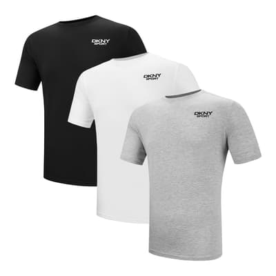 Multi DKNY Sport 3 Pack Lightweight Cotton T-Shirts