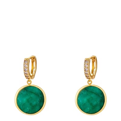 18K Gold Emerald Embelished Earrings