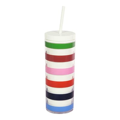 Acrylic Tumbler with Straw, Adventure Stripe