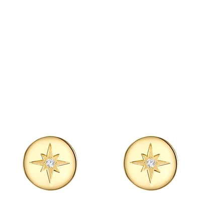 Silver/Yellow Gold Stud Earrings