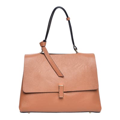 Brown Leather Top Handle Bag