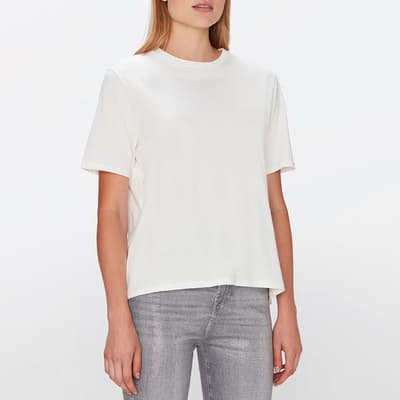 White Cross Back Cotton T-Shirt