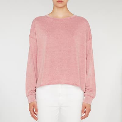Pink Cotton Blend Sweatshirt