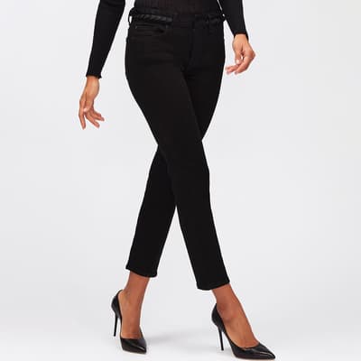 Black Roxanne Pleated Waist Stretch Jeans