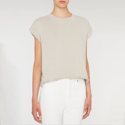 Grey Short Sleeve Cotton Blend T-Shirt