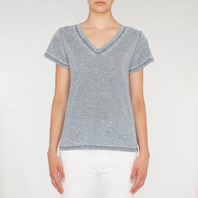 Blue Andy V-Neck Cotton Blend T-Shirt