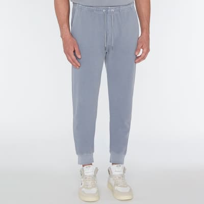 Faded Blue Cotton Joggers