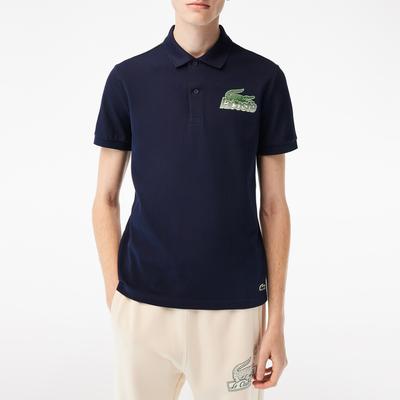 Navy Large Logo Cotton Polo Shirt