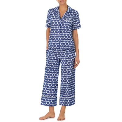 Blue Shell Geo Cropped Pyjama Set