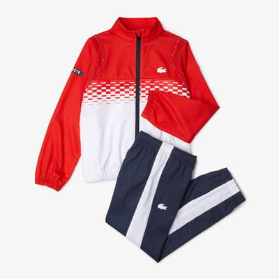 Teen Boy's Navy/Red Colour Block Tracksuit