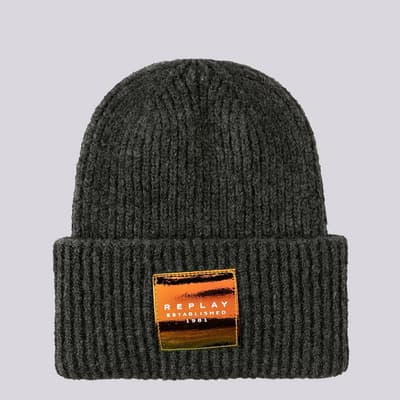 Charcoal Patch Logo Beanie
