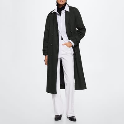 Black Oversized Cotton Trench Coat
