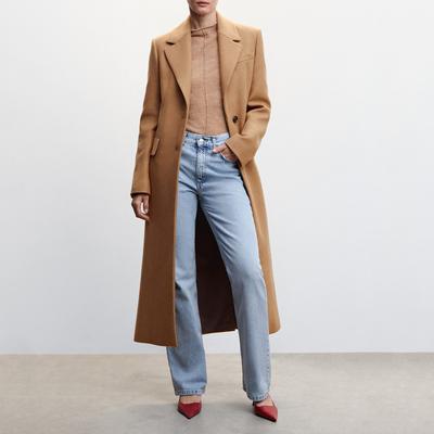 Brown Longline Button Coat