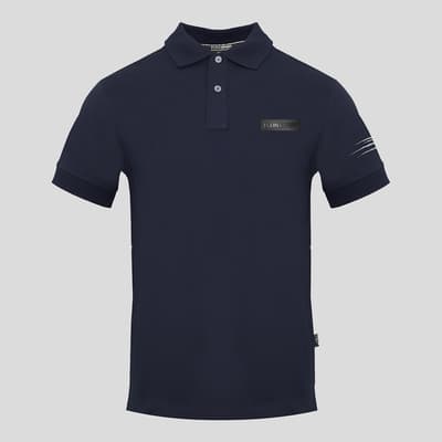 Navy Claw Print Sleeve Polo Shirt
