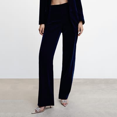 Blue Velvet Suit Trousers