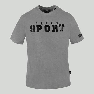 Grey Logo Detailed Cotton T-Shirt