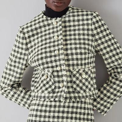 Black/White Keeler Cotton Blend Jacket