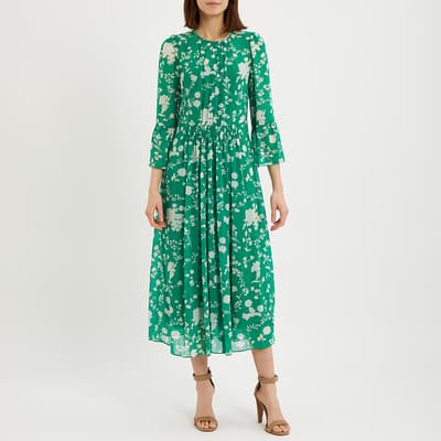 Green Amanda Floral Midi Dress