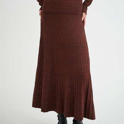 Burgundy Jobel Pleated Skirt