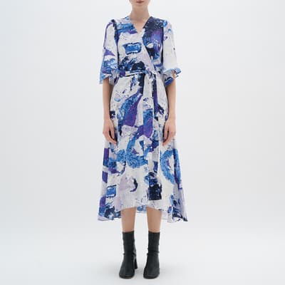 Blue/Multi Elita Wrap Dress