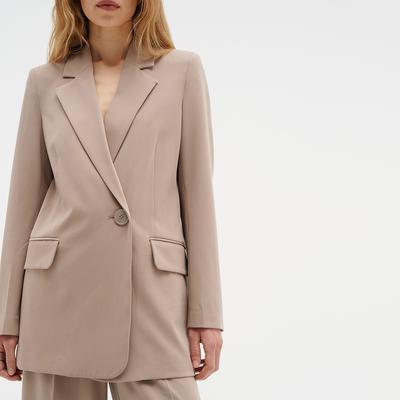 Beige Adian Button Blazer