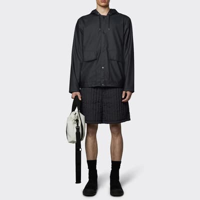 Black Unisex Waterproof Hooded Raincoat