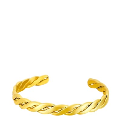 18K Gold Woven Cuff Bangle
