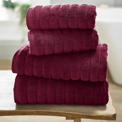 Rib Bath Towel, Raspberry