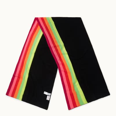 Rainbow Stripe Evie Scarf (50X180Cm) Black