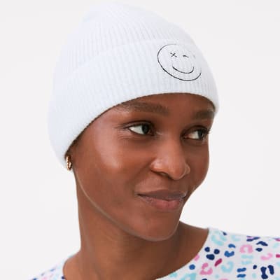 Smiley Embroidery Hat Blue