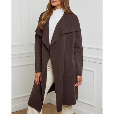 Brown Cashmere Blend Open Cardigan