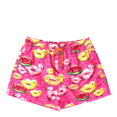 Pink Multi  Swim Shorts 