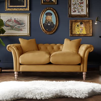 The Mayfair Medium Sofa, Velvet Ochre