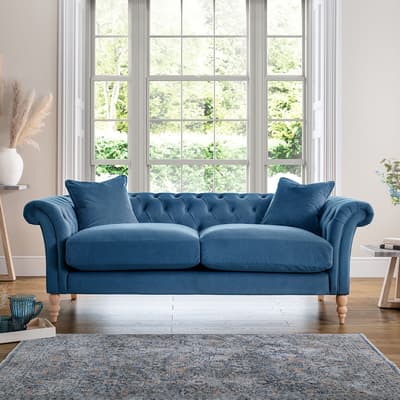 The Mayfair Large Sofa, Velvet Sky