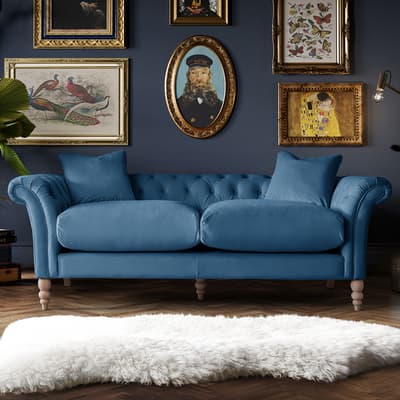 The Mayfair Large Sofa, Velvet Sky