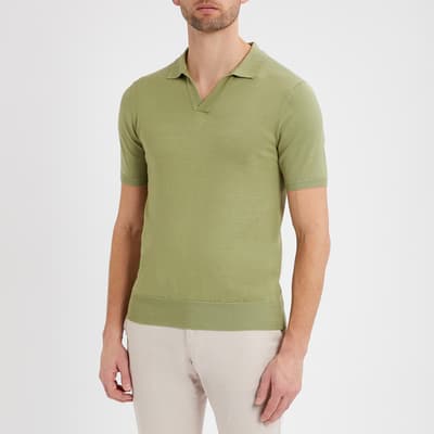 Sage Short Sleeve Knit Polo Shirt